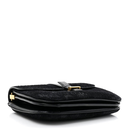 Suede All-Over Monogram Small Le Monogramme Satchel Black