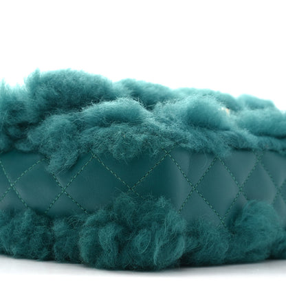 Shearling Lambskin Quilted Flap Green