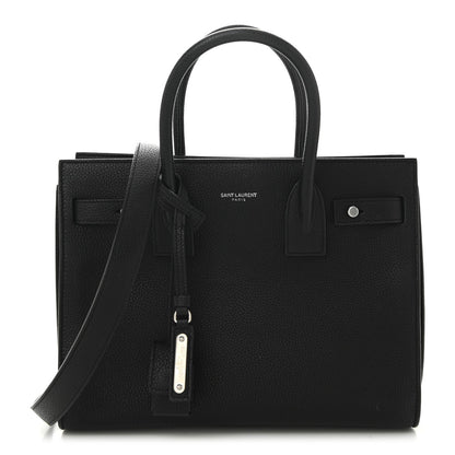 Grained Calfskin Baby Sac De Jour Souple Black