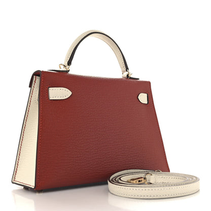 Chevre Mysore Horseshoe Mini Kelly Sellier 20 Brique Nata