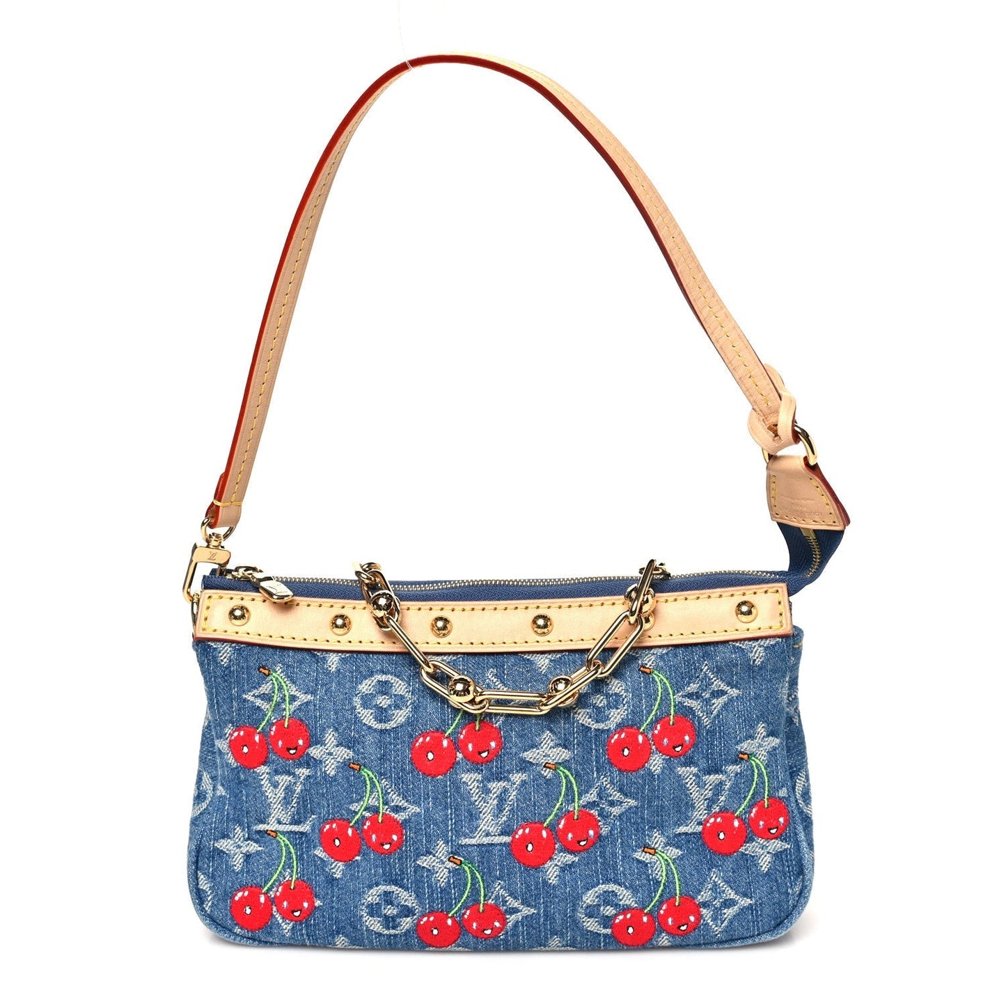 LV X TM Monogram Denim Cerises Pochette Accessories Blue