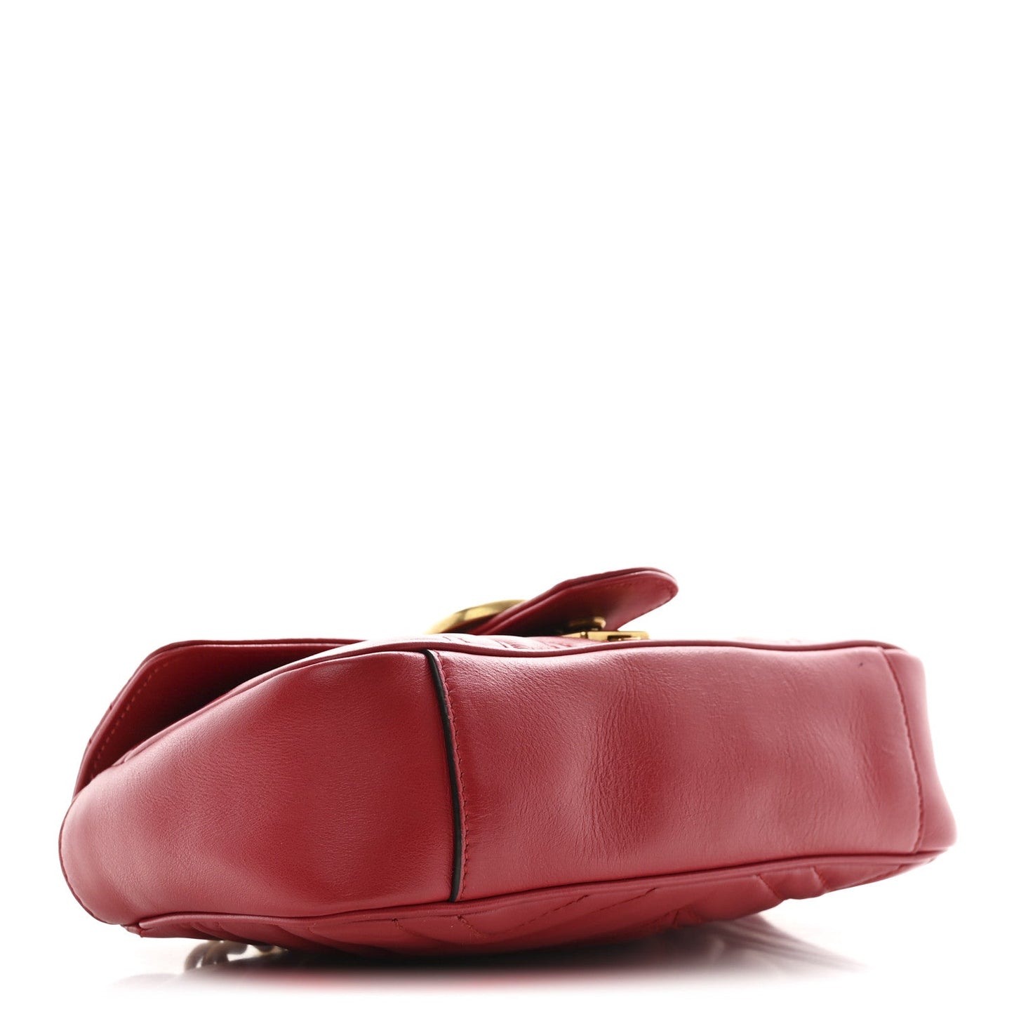 Calfskin Matelasse Mini GG Marmont Shoulder Bag Hibiscus Red