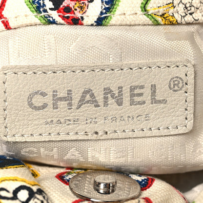 Canvas Coco Hearts Shoulder Bag White