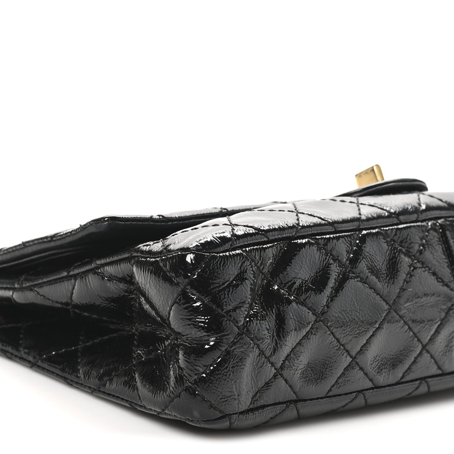 Distressed Patent Quilted 2.55 Reissue 226 Flap Black