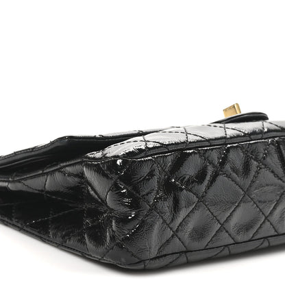 Distressed Patent Quilted 2.55 Reissue 226 Flap Black