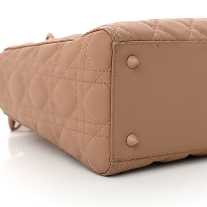 Ultra Matte Calfskin Cannage Medium Lady Dior Beige