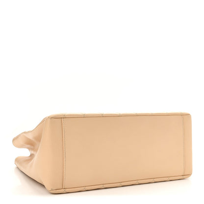 Caviar Quilted Grand Shopping Tote GST Beige