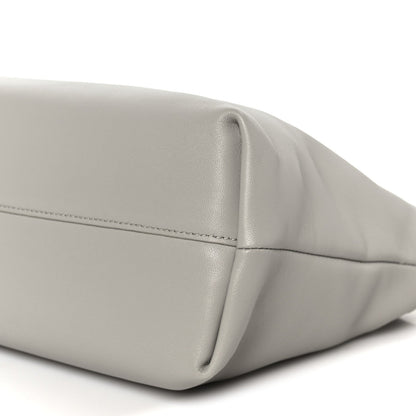 Mellow Nappa Donut Chain Medium Flamenco Knot Clutch Shell Grey