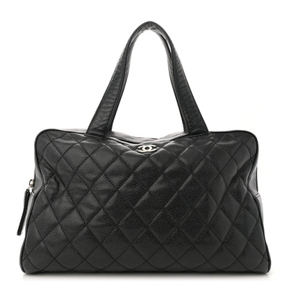 Caviar Quilted Bowler Black