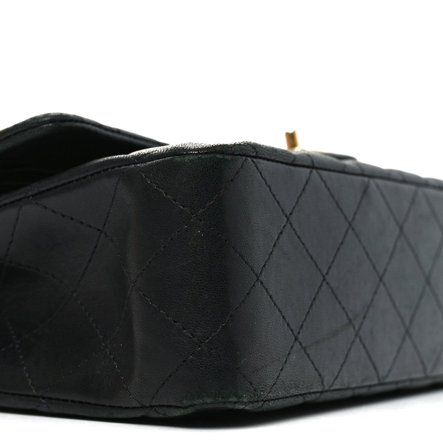 Lambskin Quilted Medium Double Flap Black