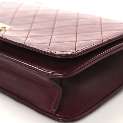 Lambskin Quilted Small Single Flap Bordeaux