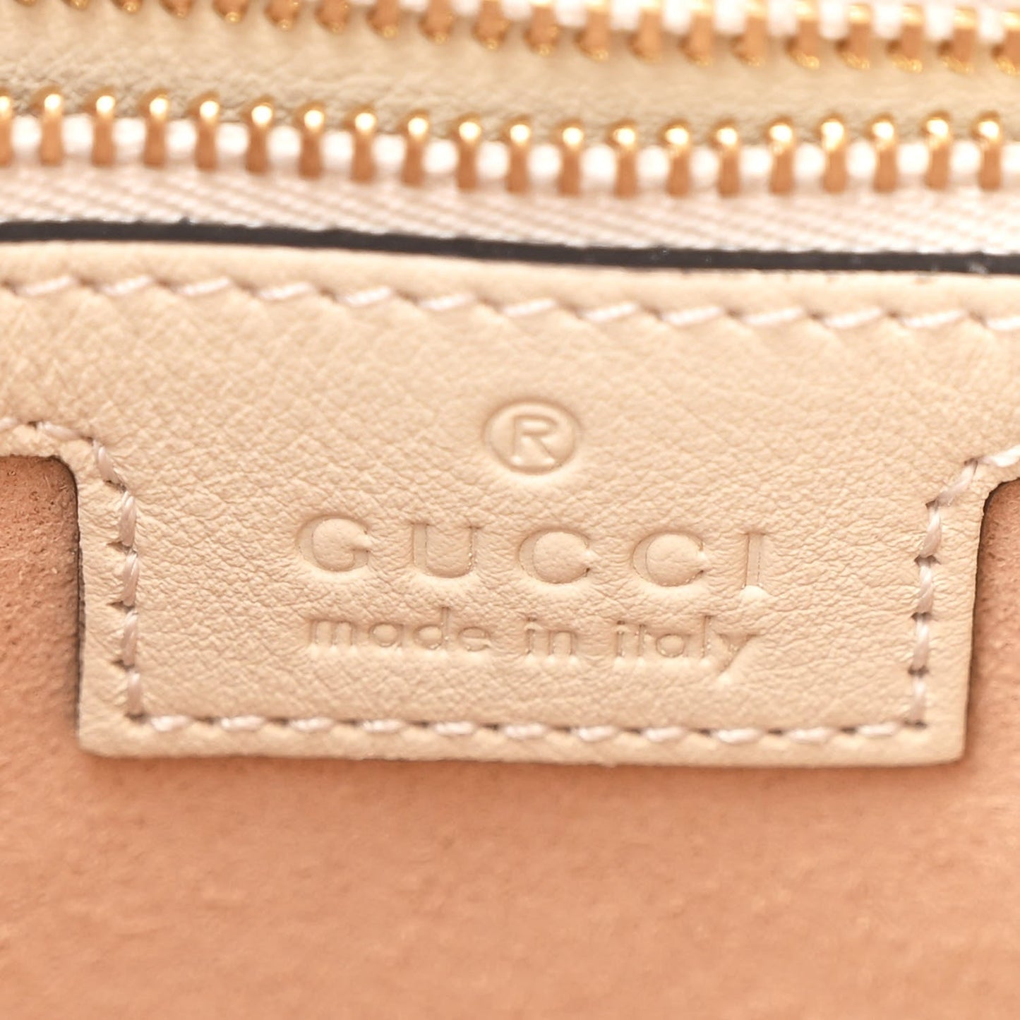 GG Supreme Monogram Moon Calfskin Medium Padlock Shoulder Bag Beige Ebony Mystic White
