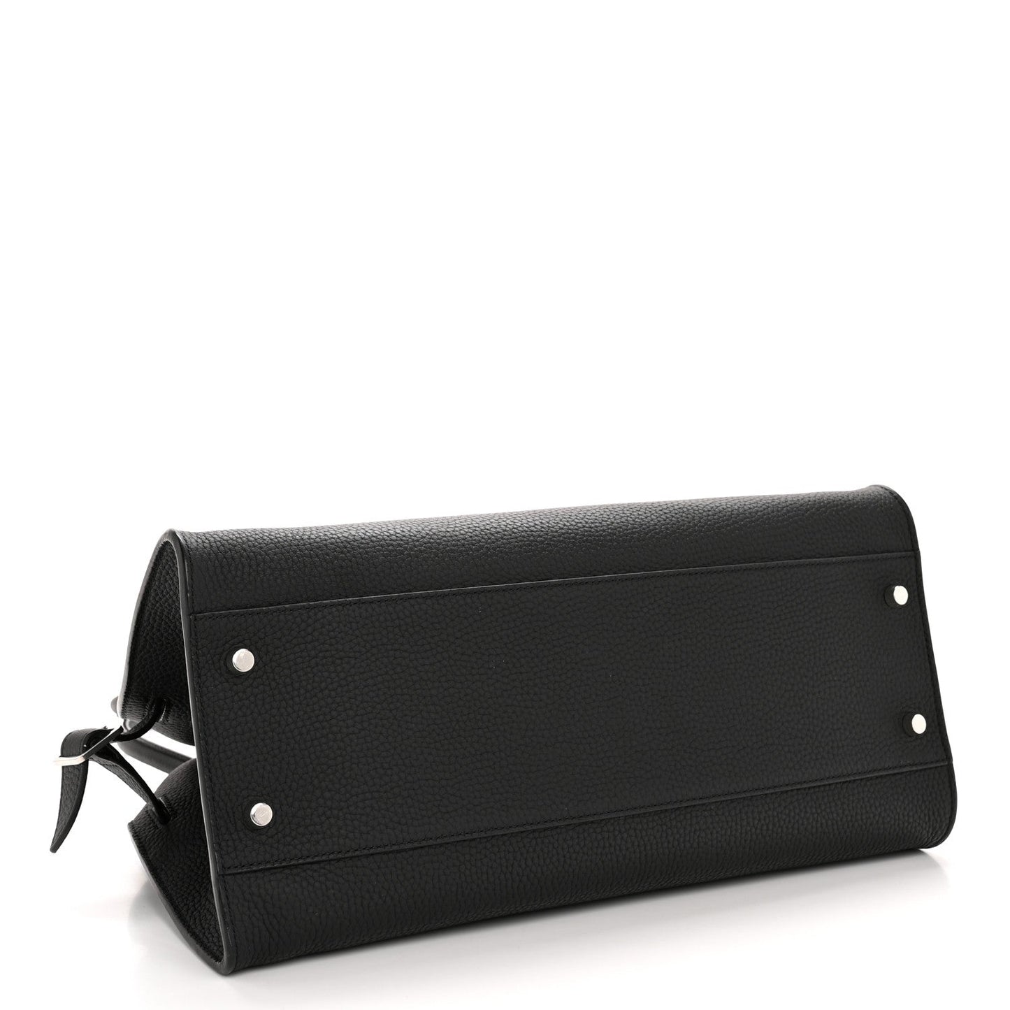 Matte Grained Calfskin Margaux Shoulder 12 Black