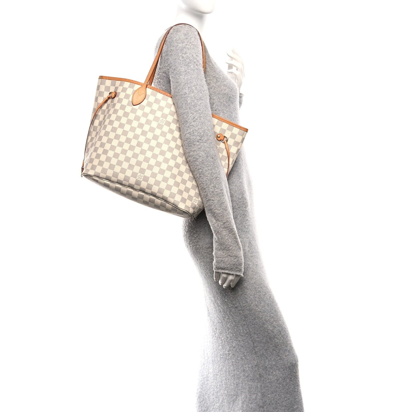 Damier Azur Neo Neverfull MM Rose Ballerine
