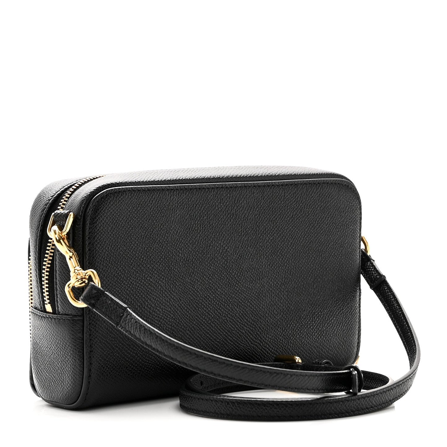 Grained Calfskin Caro Double Pouch Black