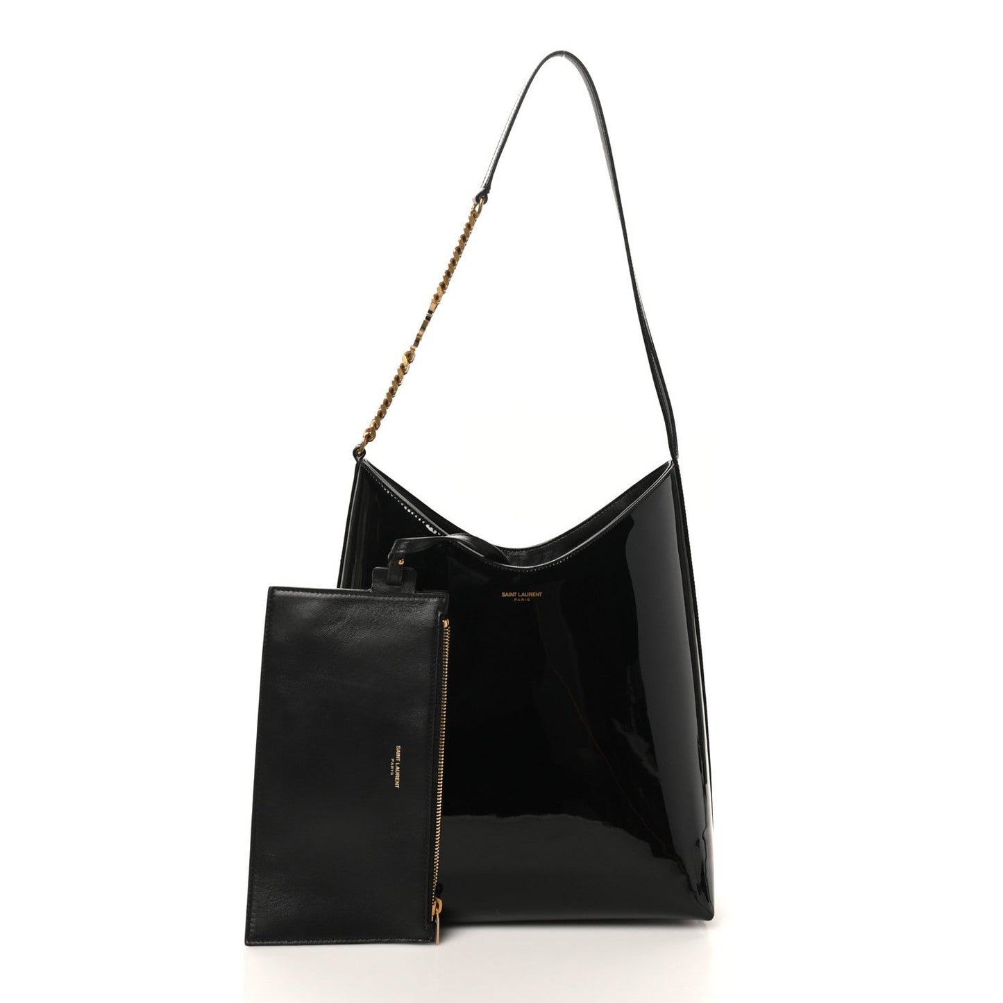 Patent Calfskin Rendez-Vous Hobo Black