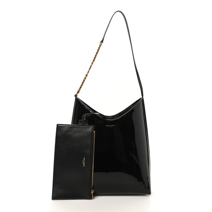 Patent Calfskin Rendez-Vous Hobo Black