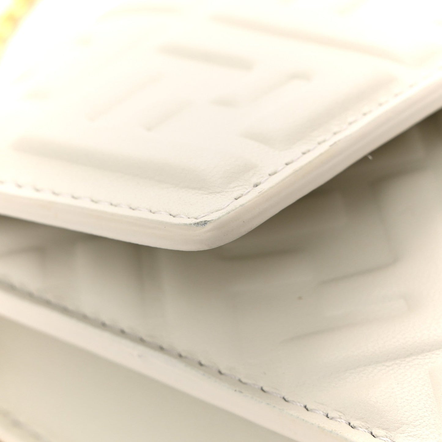 Nappa Matisse FF Embossed Wallet On Chain Baguette White