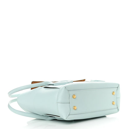 French Calfskin Maxi Intrecciato Small Arco Pale Blue