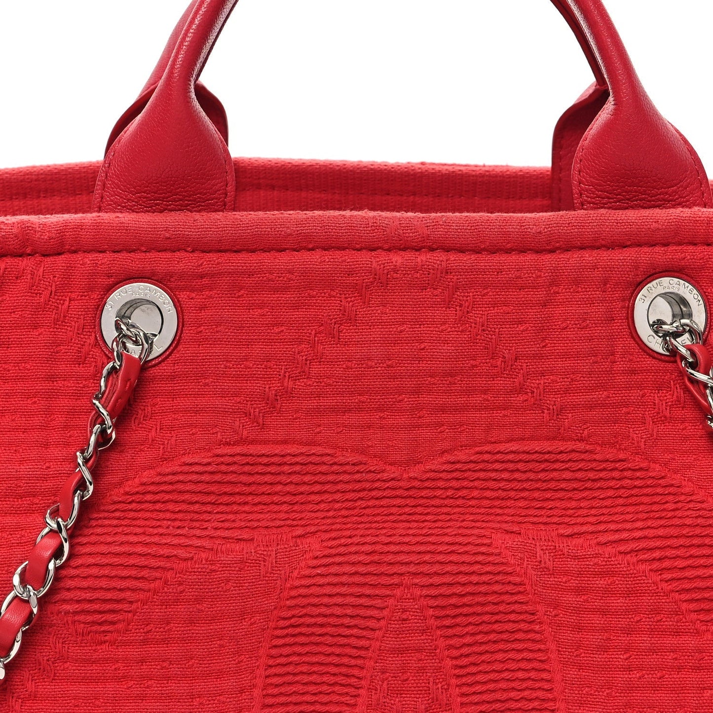 Canvas Large Double Face Shopping Tote Red