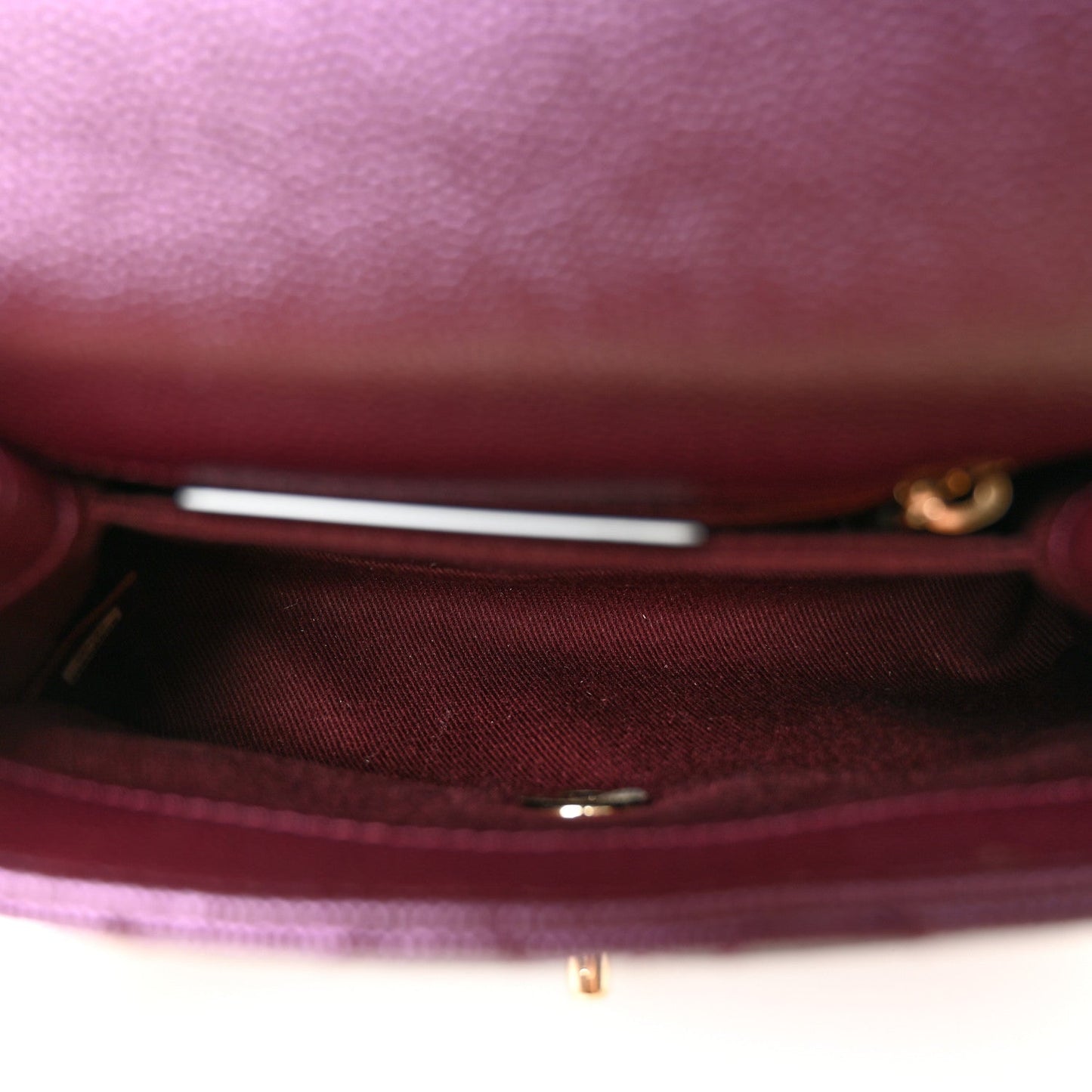 Iridescent Caviar Quilted Extra Mini Coco Handle Flap Purple