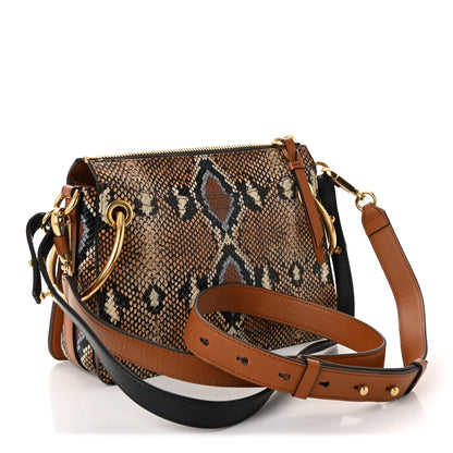 Calfskin Snakeskin Embossed Small Roy Bag Multicolor