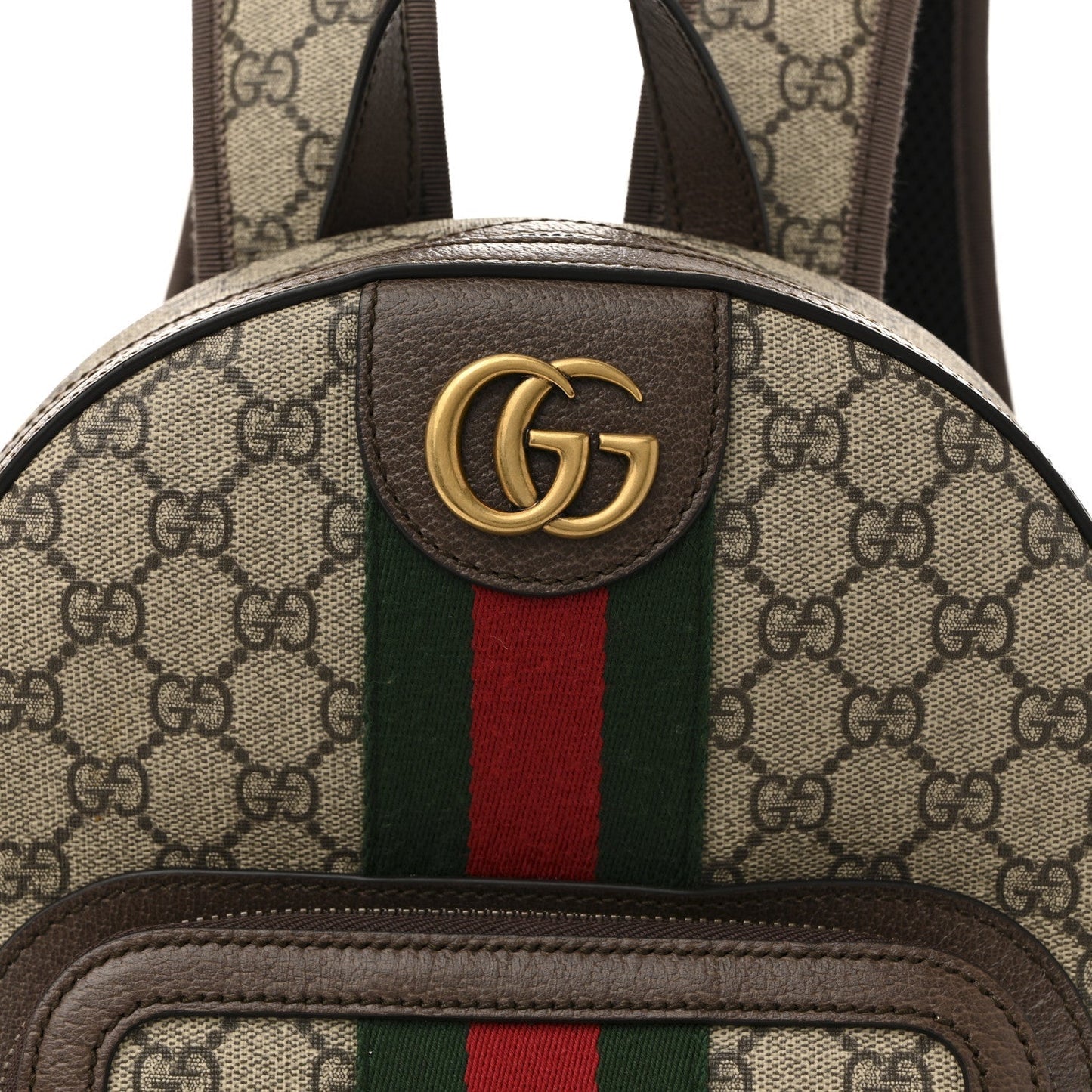 GG Supreme Monogram Calfskin Web Small Ophidia Day Backpack Beige Ebony New Acero