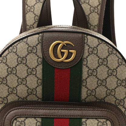 GG Supreme Monogram Calfskin Web Small Ophidia Day Backpack Beige Ebony New Acero