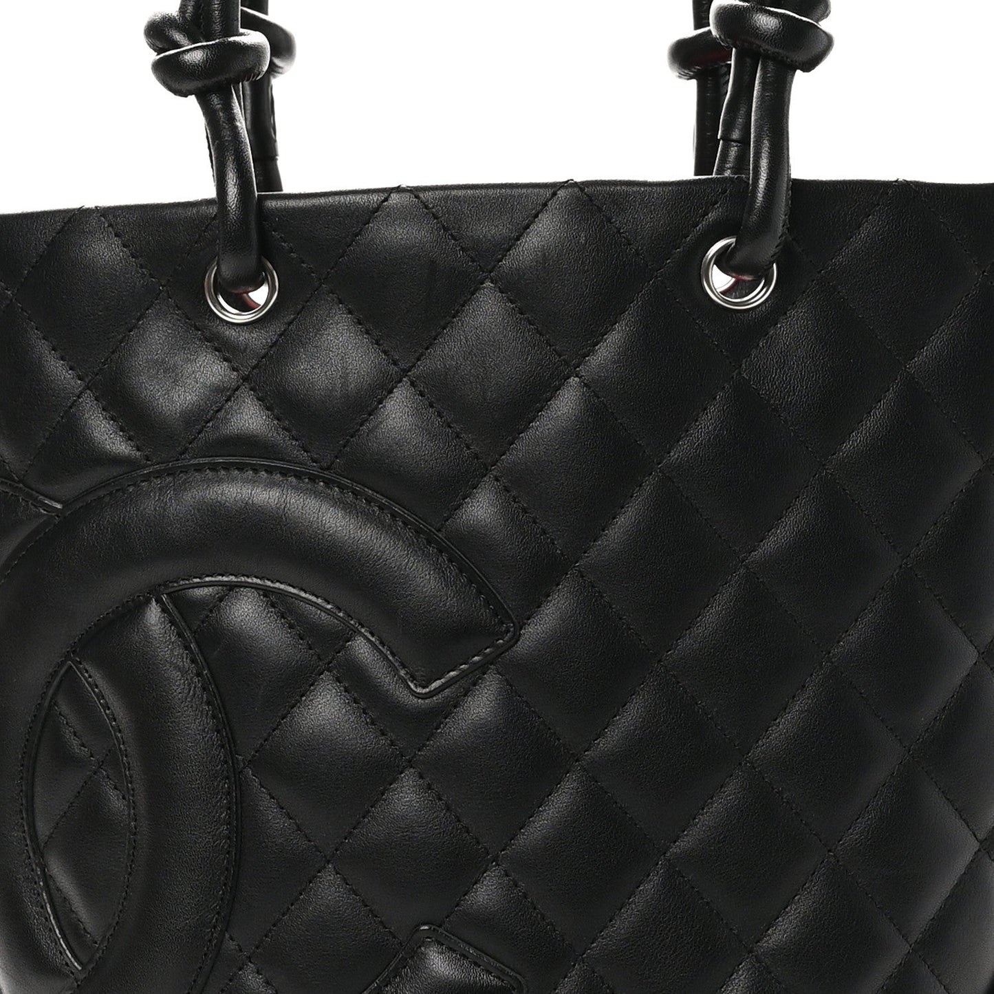 Calfskin Quilted Medium Cambon Tote Black