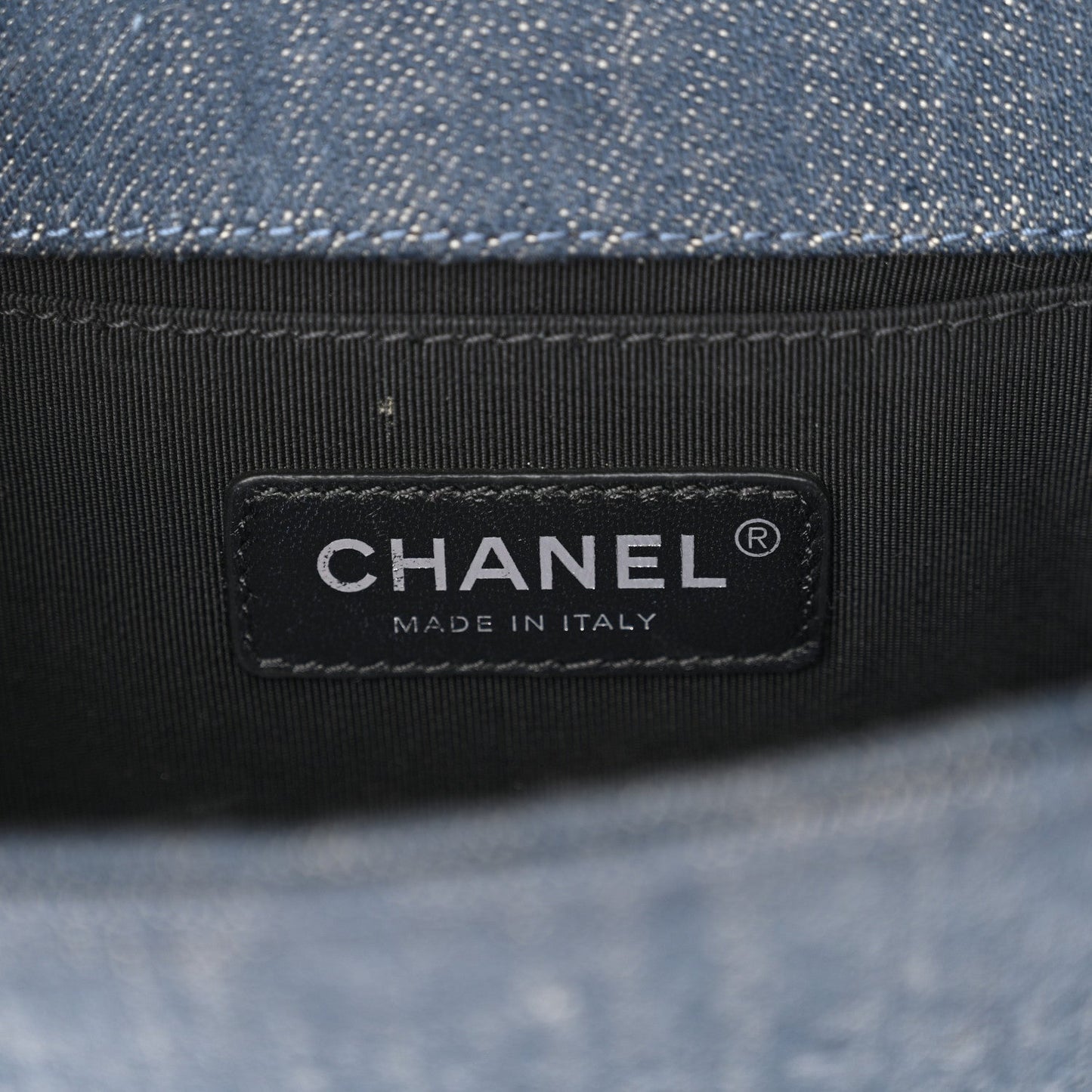 Denim Embossed Small Boy Flap Blue