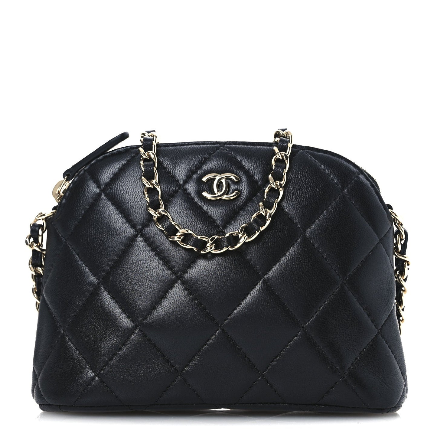 Lambskin Quilted Classic Clutch With Chain Black