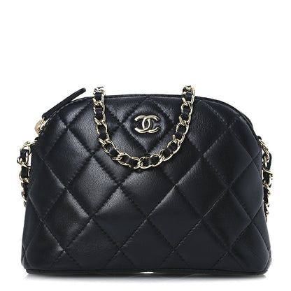 Lambskin Quilted Classic Clutch With Chain Black