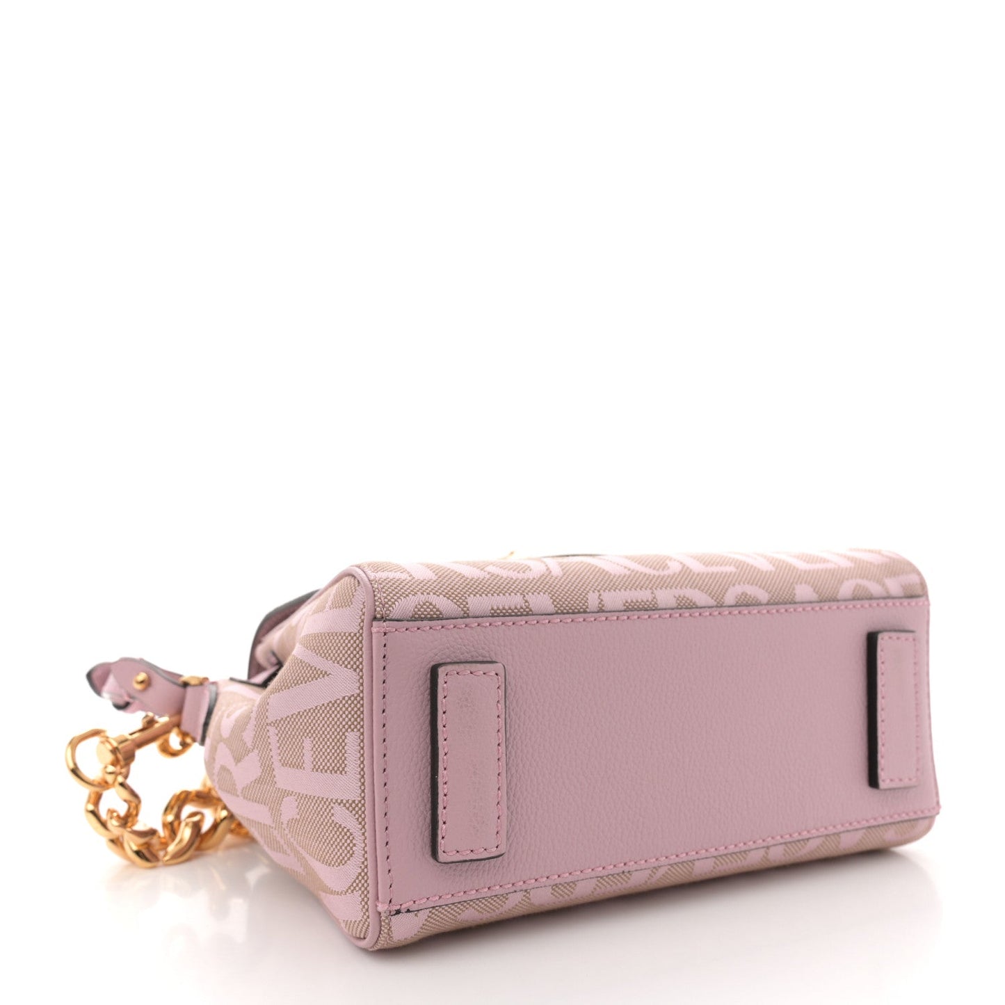 Calfskin Canvas Allover La Medusa Small Top Handle Handbag Pink