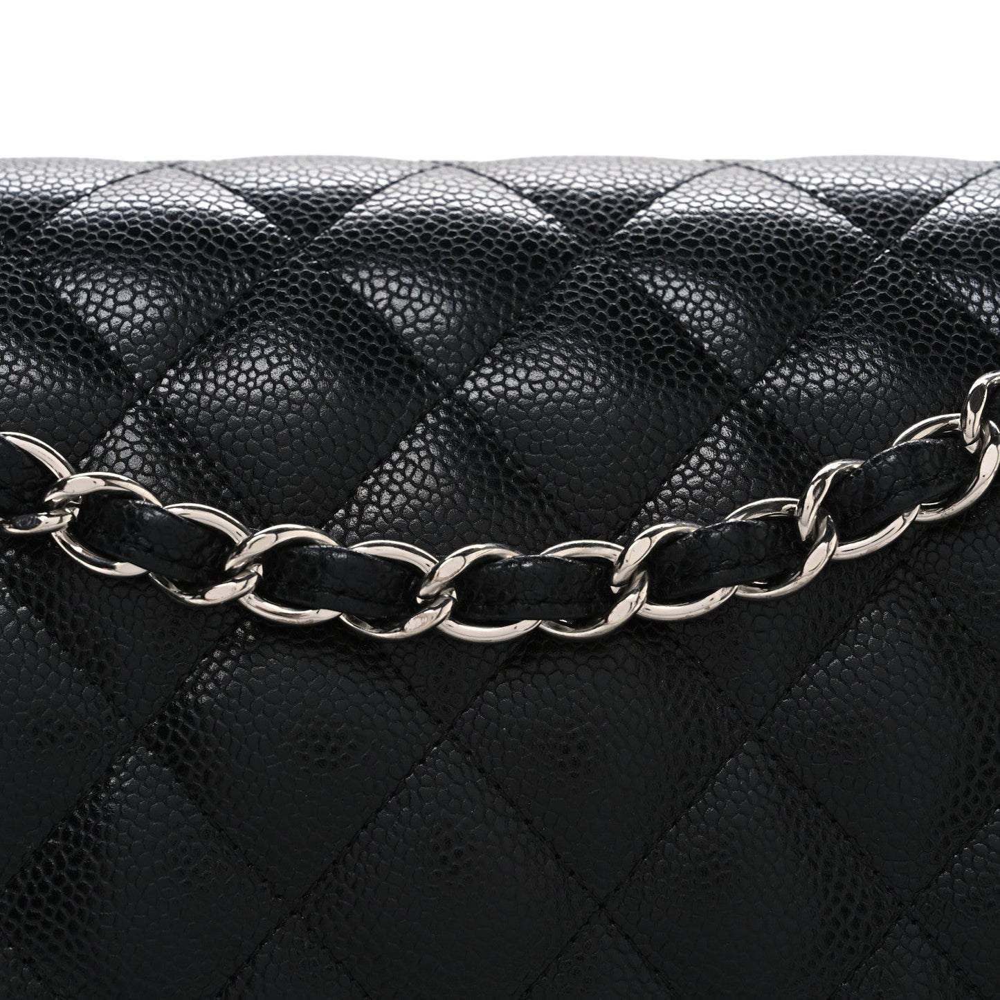 Caviar Quilted Jumbo Double Flap Black