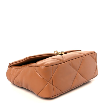 Lambskin Quilted Medium Chanel 19 Flap Brown