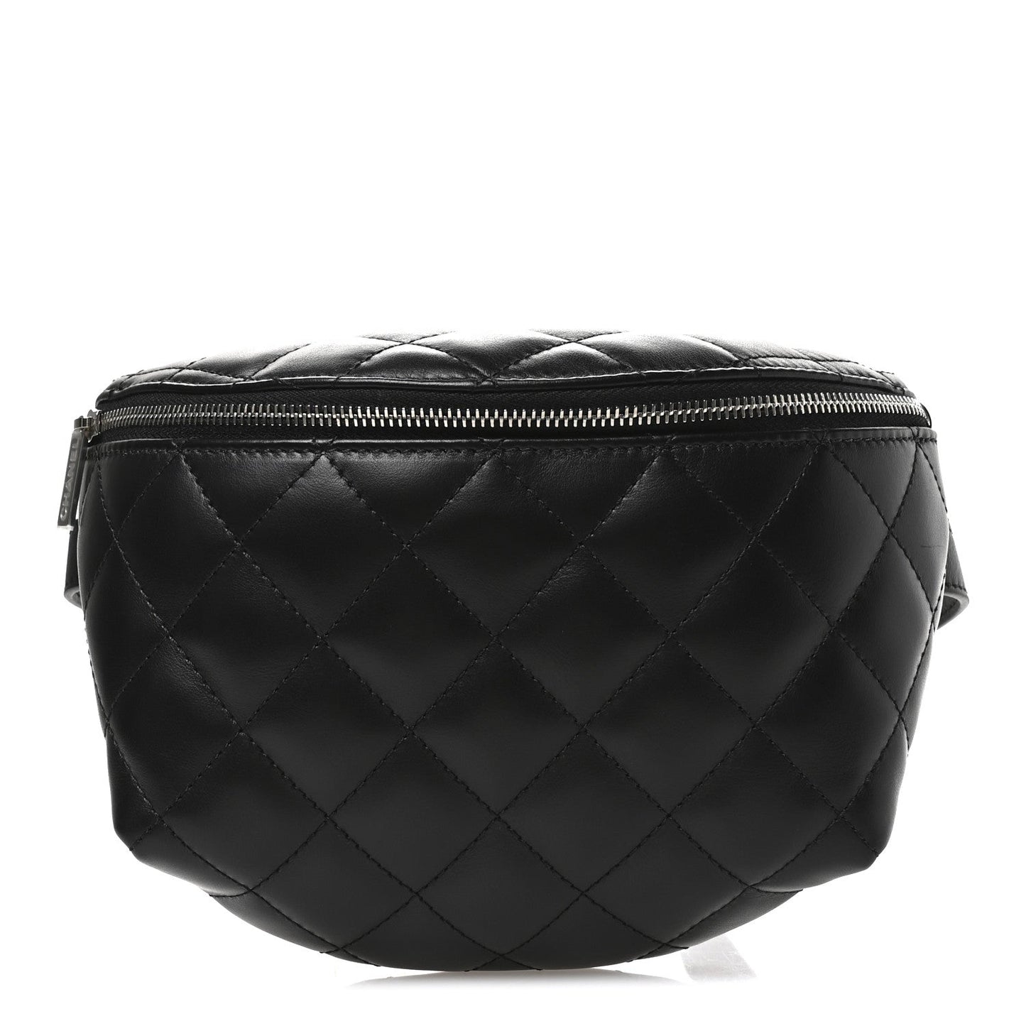 Calfskin Quilted Waist Belt Bag Black