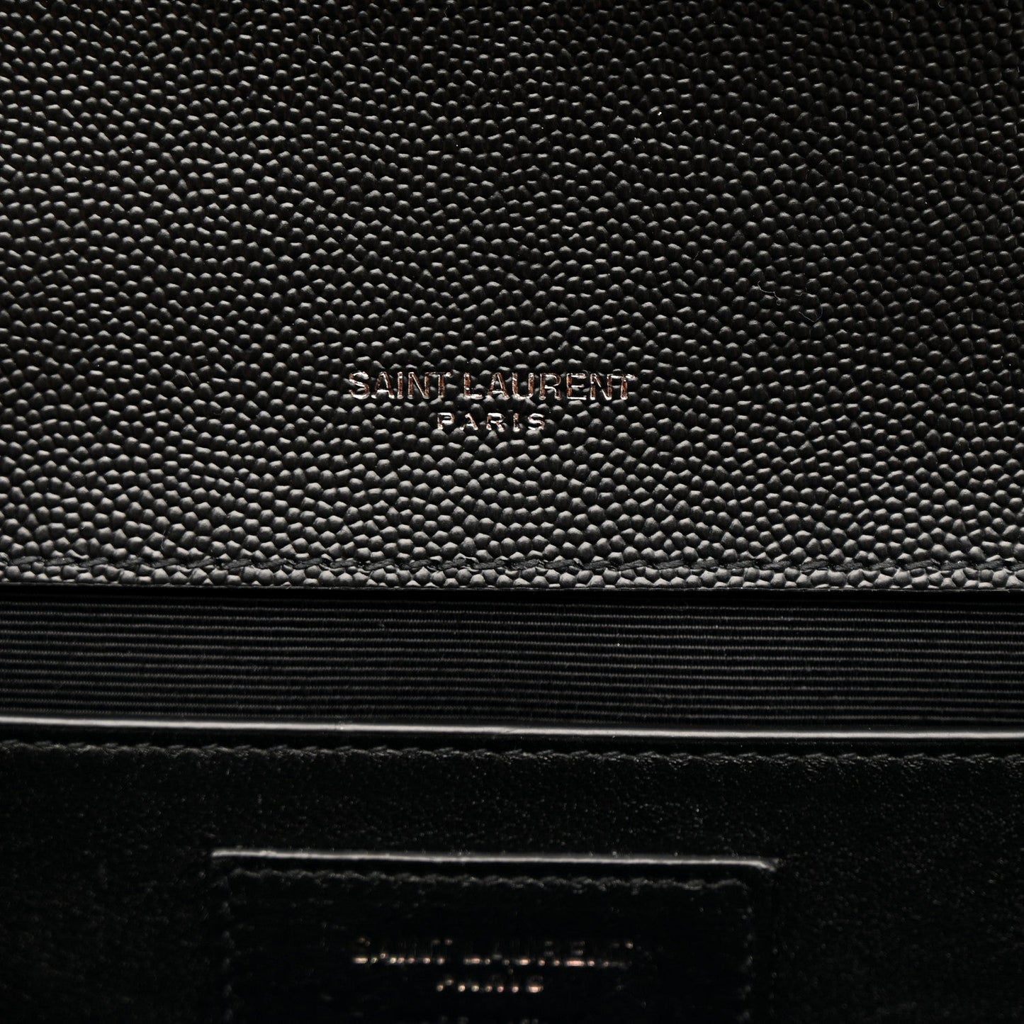 Grain De Poudre Textured Mixed Matelasse Triquilt Medium Monogram Monochrome Satchel Black