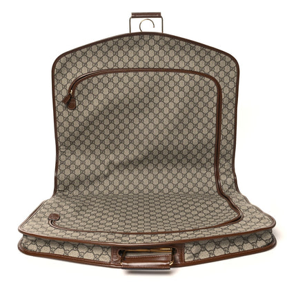 GG Supreme Monogram Azalea Calfskin Retro Interlocking G Hanger Garment Bag Beige Ebony Brown Sugar