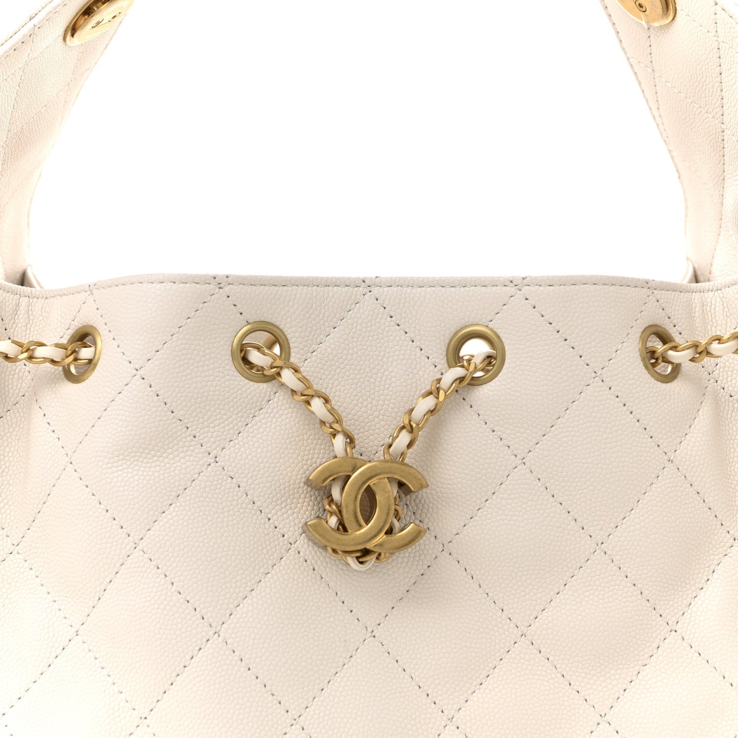 Caviar Quilted Small Chanel 25 Handbag White