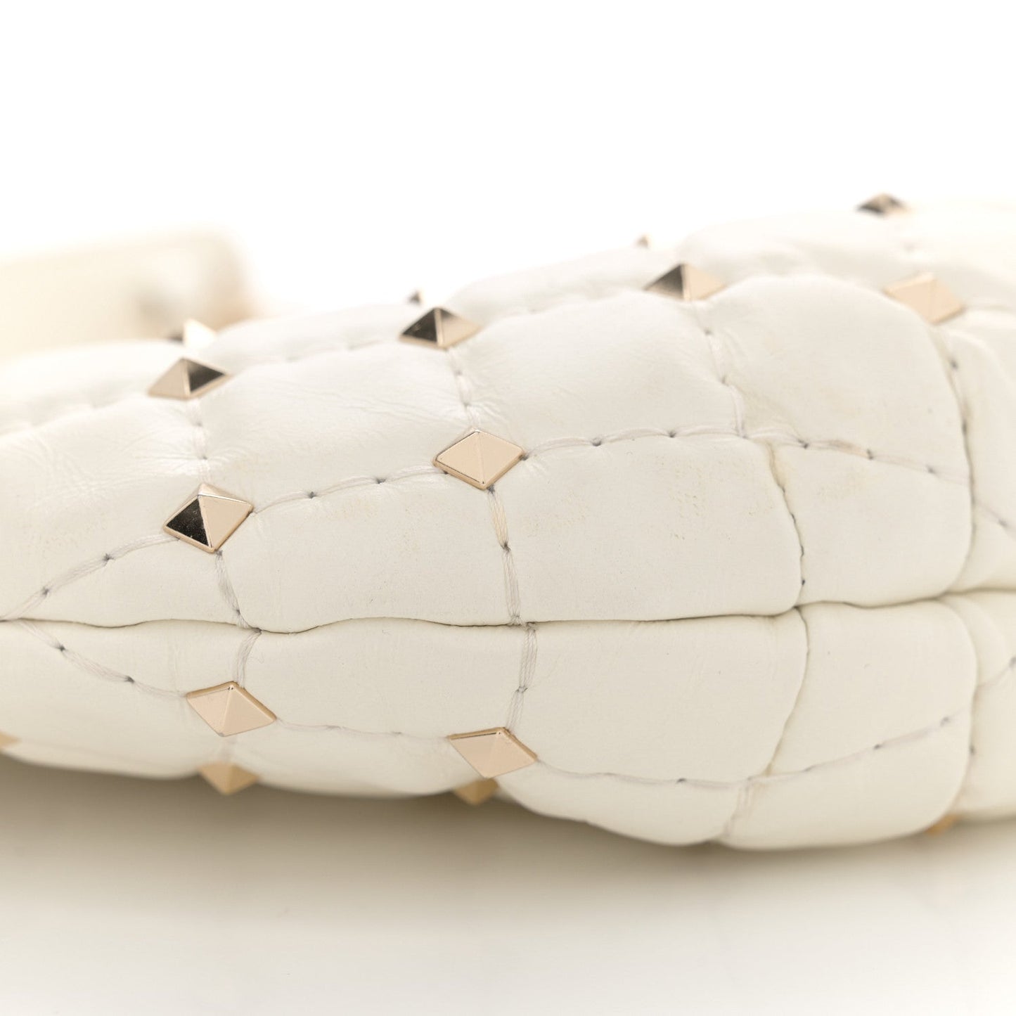 Nappa Small Rockstud Spike Hobo Ivory