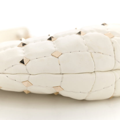 Nappa Small Rockstud Spike Hobo Ivory