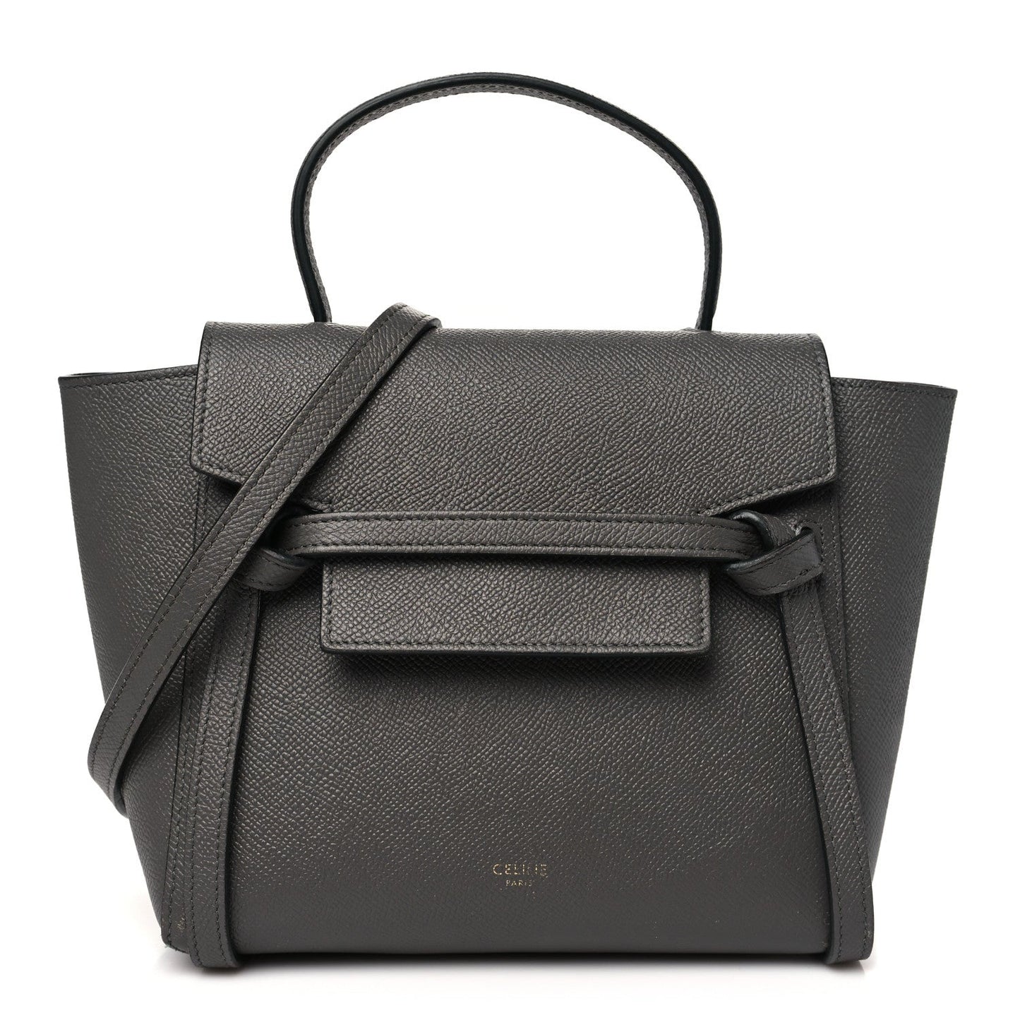 Grained Calfskin Nano Belt Bag Grey