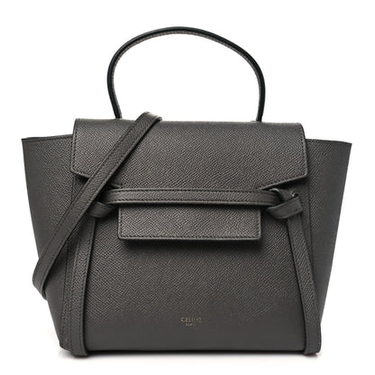 Grained Calfskin Nano Belt Bag Grey