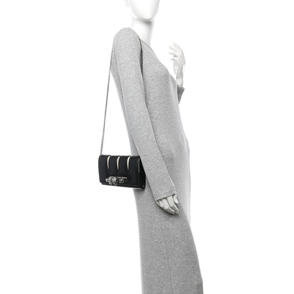Calfskin Small Slash Bag Black White