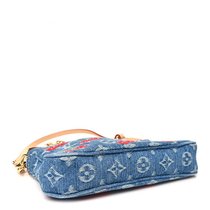 LV X TM Monogram Denim Cerises Pochette Accessories Blue