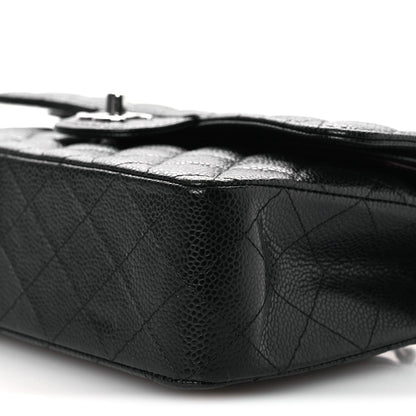 Caviar Quilted Small Double Flap Black