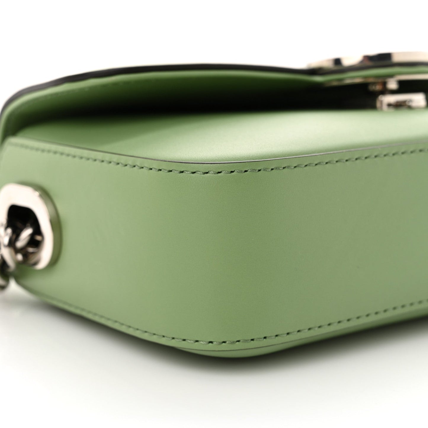 Senna Calfskin Petite GG Top Handle Shoulder Bag Green Soil Grass