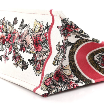 Canvas Embroidered Medium Butterfly Print Book Tote Multicolor