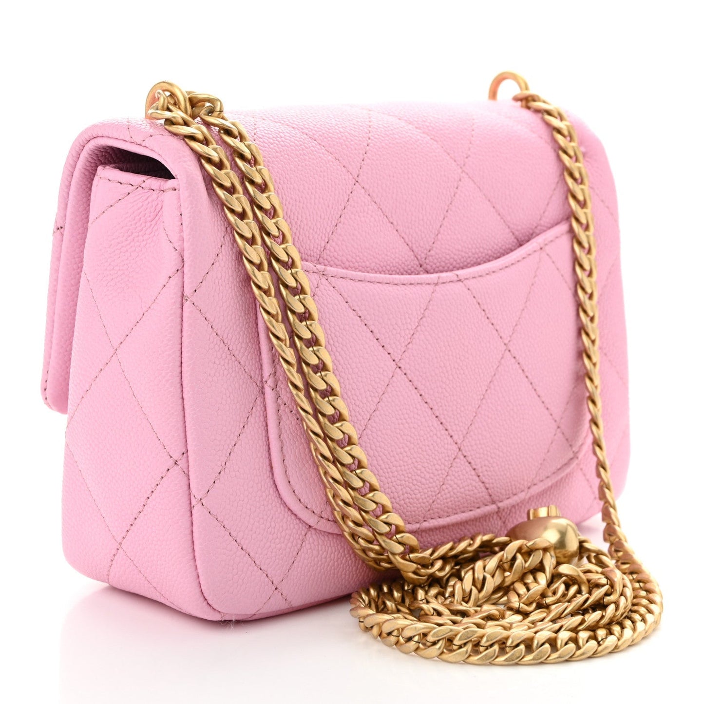 Caviar Quilted Mini Sweetheart Flap Lilac