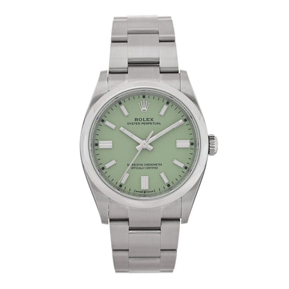 Stainless Steel 36mm Oyster Perpetual Watch Pistachio 126000